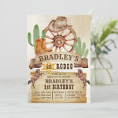 カウボーイロデオ馬西部の誕生日パーティー 招待状 (スタンド正面)