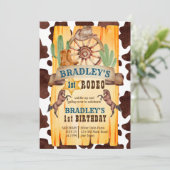 カウボーイロデオ馬西部の誕生日パーティー 招待状 (スタンド正面)