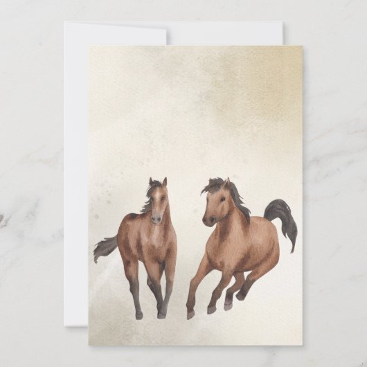 カウボーイロデオ馬西部の誕生日 招待状 (裏面)