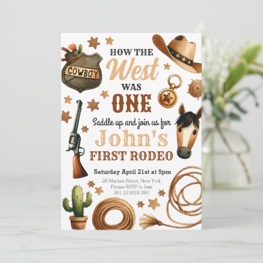 カウボーイロデオ1st西の方法は1つの誕生日 招待状 (スタンド正面)
