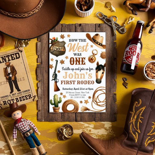 カウボーイロデオ1st西の方法は1つの誕生日 招待状