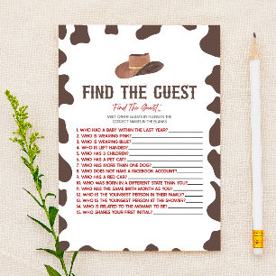 カウボーイロデオFind the Guest Baby Shower Game 便箋