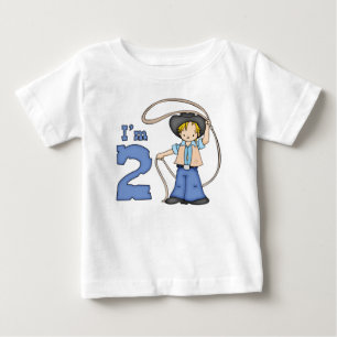 カウボーイロパー2歳の誕生日 ベビーTシャツ