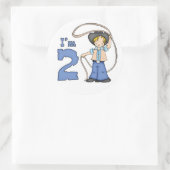 カウボーイロパー2歳の誕生日 ラウンドシール (バッグ)
