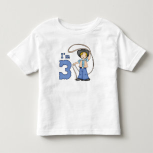 カウボーイロパー3歳の誕生日 トドラーTシャツ