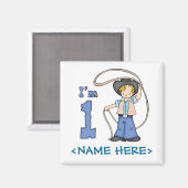 カウボーイローパー1歳の誕生日 マグネット (正面/裏面)