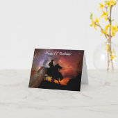 カウボーイローピングとステアハッピーハーフ71誕生日 カード (黄色い花)