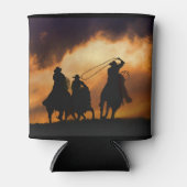 カウボーイロープで夕焼け 缶クーラー (正面)