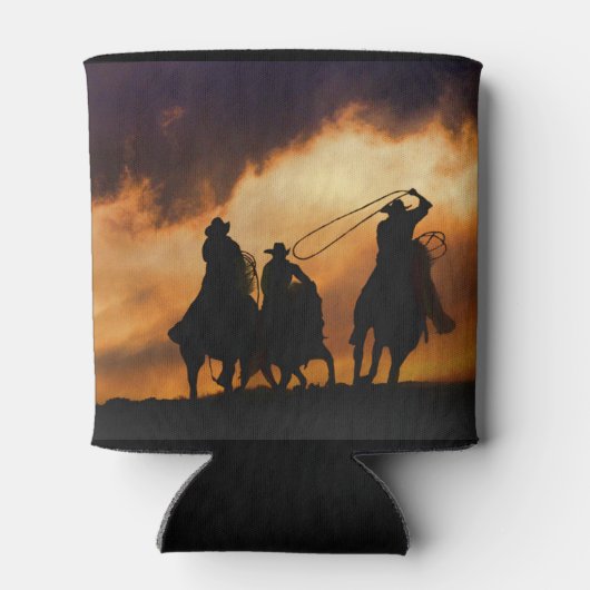 カウボーイロープで夕焼け 缶クーラー (裏面)