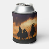 カウボーイロープで夕焼け 缶クーラー (缶裏面)