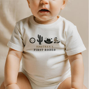 カウボーイワイルドウェスタンファースト誕生日ファースト ベビーボディスーツ