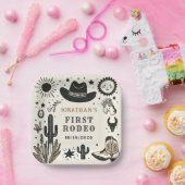 カウボーイワイルドウェスタンファースト誕生日ファースト ペーパープレート (パーティー)