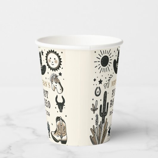 カウボーイワイルドウェスタンファースト誕生日ファースト 紙コップ (右)