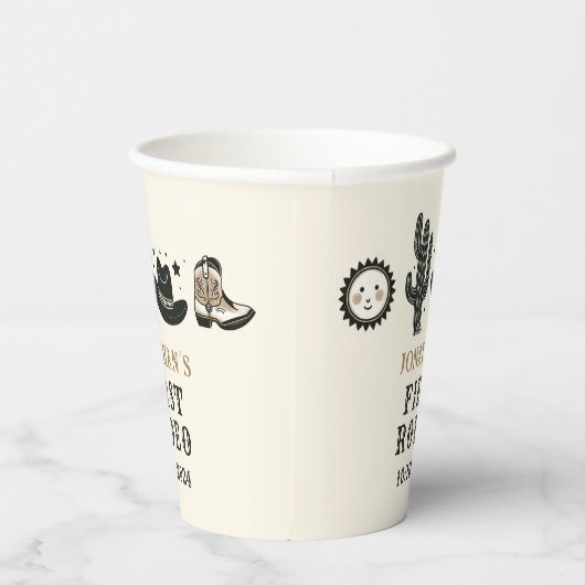 カウボーイワイルドウェスタンファースト誕生日ファースト 紙コップ (右)