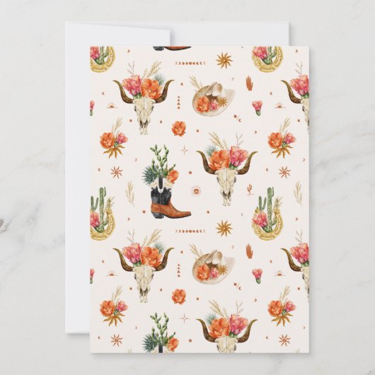 カウボーイワイルドウェスタンベビーシャワー 招待状 (裏面)