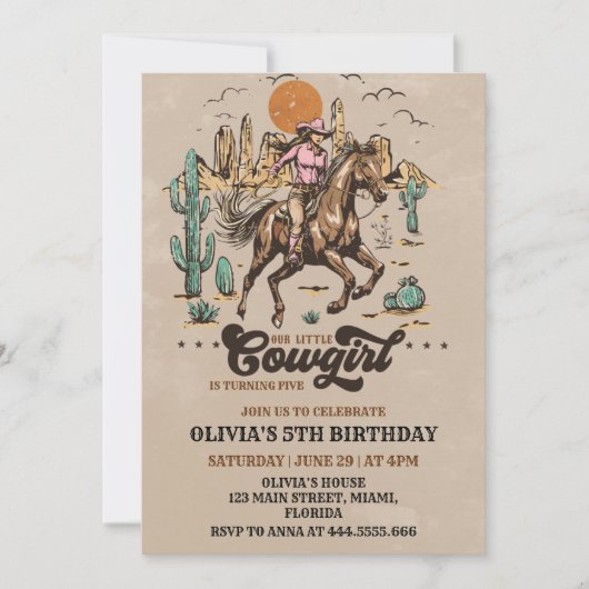 カウボーイワイルドウェスタン誕生日招待状 招待状 (正面)