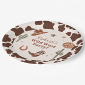 カウボーイワイルドウェストの男の子の誕生日パーティー ペーパープレート (アングル)