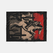 カウボーイワイルドウェストカントリーホーセック乗馬レーター フリースブランケット (正面(横))