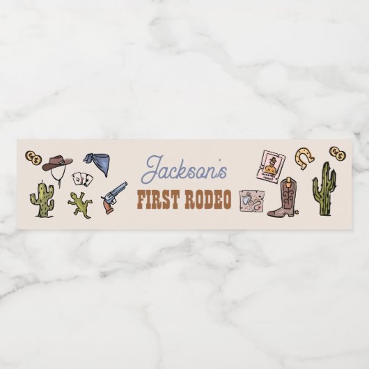 カウボーイワイルドウェストファースト・ロデオボーイ誕生日 ペットボトルラベル (シングルラベル)