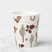 カウボーイワイルドウェスト最初のロデオ誕生日パーティー 紙コップ (裏面)