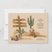 カウボーイワイルドウェスト素朴おもしろい誕生日 マグネット招待状 (正面)