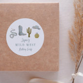 カウボーイワイルドウェスト誕生日パーティーのお願い ラウンドシール