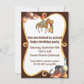 カウボーイワイルドウェスト追加ボーイズ詳細誕生日パーティー 招待状 (裏面)