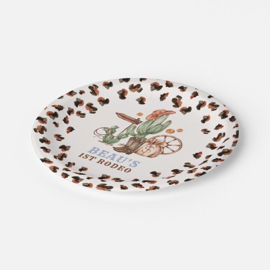 カウボーイワイルドウェスト1stロデオランチバースデーパーティー ペーパープレート (アングル)