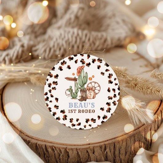 カウボーイワイルドウェスト1stロデオランチバースデーパーティー ラウンドシール