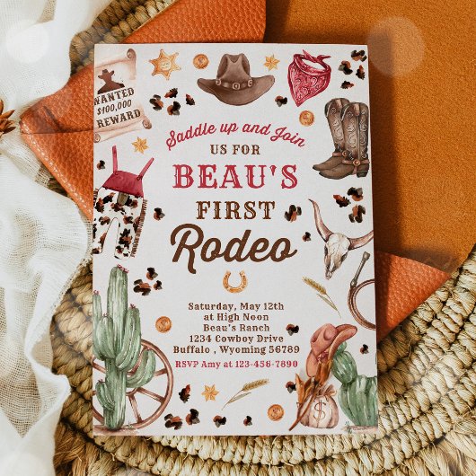 カウボーイワイルドウェスト1stロデオランチバースデーパーティー 招待状