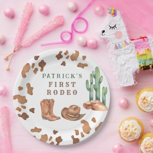 カウボーイワイルドウェスト1stロデオ誕生日パーティー ペーパープレート (パーティー)