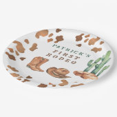 カウボーイワイルドウェスト1stロデオ誕生日パーティー ペーパープレート (アングル)