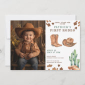 カウボーイワイルドウェスト1stロデオ誕生日パーティー 招待状 (正面)