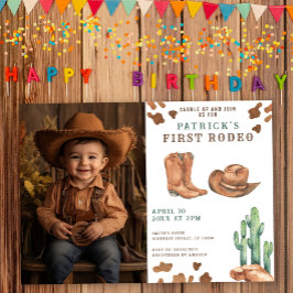 カウボーイワイルドウェスト1stロデオ誕生日パーティー 招待状