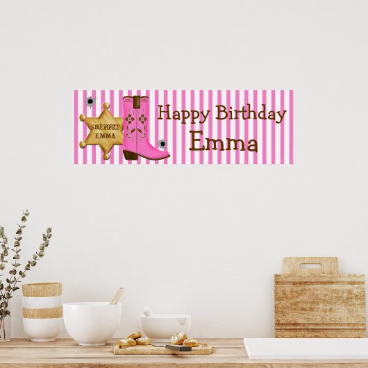 カウボーイワイルドウエストバナーポスター ポスター (キッチン)