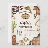 カウボーイワイルドウエストファースト誕生日 招待状 (正面)