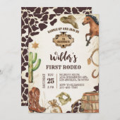 カウボーイワイルドウエストファースト誕生日 招待状 (正面/裏面)