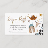 カウボーイワイルドウエストベビーシャワーおむつラッフル エンクロージャーカード (正面)