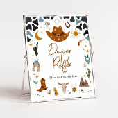 カウボーイワイルドウエストベビーシャワーおむつラッフル ポスター