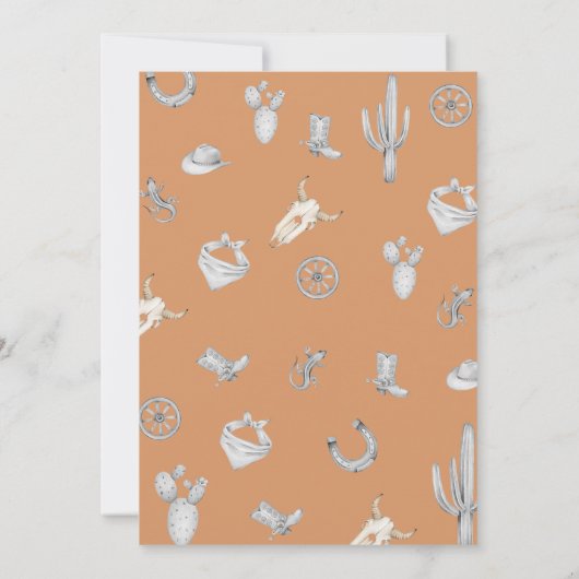 カウボーイワイルドウエストベビーシャワー招待状テンプレート 招待状 (裏面)