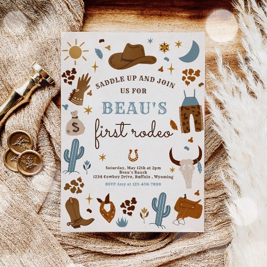 カウボーイワイルドウエストロデオランチバースデーパーティー 招待状