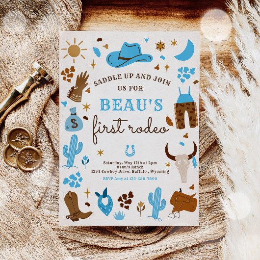 カウボーイワイルドウエストロデオランチバースデーパーティー 招待状