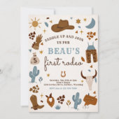 カウボーイワイルドウエストロデオランチバースデーパーティー 招待状 (正面)