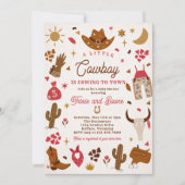 カウボーイワイルドウエストロデオランチベビーシャワー 招待状 (正面)