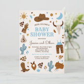 カウボーイワイルドウエストロデオランチベビーシャワー 招待状 (スタンド正面)