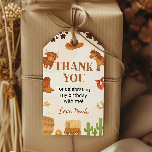 カウボーイワイルドウエストロデオ誕生日サンキューユア ギフトタグ