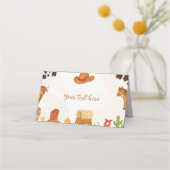 カウボーイワイルドウエストロデオ誕生日フードテント プレイスカード (裏面)