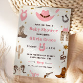 カウボーイワイルドウエストロードウェスタンガールベビーシャワー 招待状