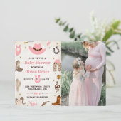 カウボーイワイルドウエストロードウェスタンガールベビーシャワー 招待状 (スタンド正面)