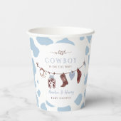 カウボーイワイルドウエストロードウェスタンボーイベビーシャワー 紙コップ (裏面)